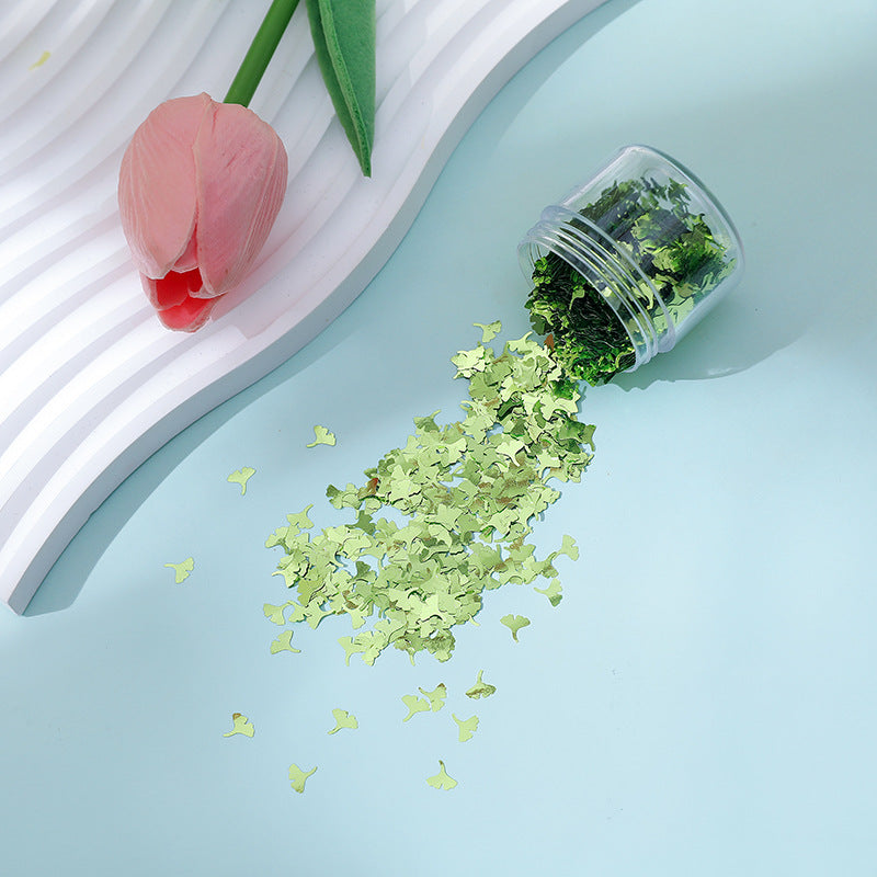 Wholesale Diy Glue Flow Hemp Ginkgo Leaf Sequins Special-shaped Leaf Glitter Glitter Nail Art Quicksand Decoration Making Materials